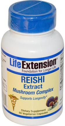 Reishi Extract Mushroom Complex, 60 Veggie Caps by Life Extension, 補品，藥用蘑菇，靈芝，健康，感冒和病毒，免疫系統 HK 香港