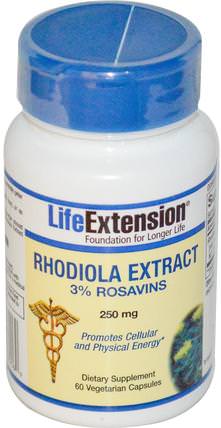 Rhodiola Extract, 250 mg, 60 Veggie Caps by Life Extension, 草藥，紅景天，適應原 HK 香港