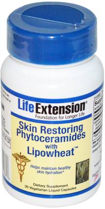 Skin Restoring Phytoceramides with Lipowheat, 30 Veggie Liquid Caps by Life Extension, 健康，女性，皮膚，頭髮補充劑，指甲補充劑，皮膚補充劑 HK 香港