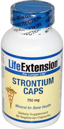 Strontium Caps, Mineral for Bone Health, 750 mg, 90 Veggie Caps by Life Extension, 補品，礦物質，鍶 HK 香港