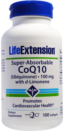 Super-Absorbable CoQ10, 100 mg, 100 Softgels by Life Extension, 補充劑，輔酶q10，coq10 HK 香港