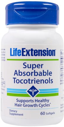 Super-Absorbable Tocotrienols, 60 Softgels by Life Extension, 維生素，維生素E生育三烯酚 HK 香港