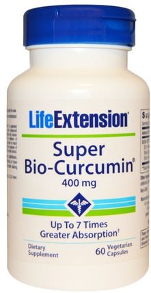Super Bio-Curcumin, 400 mg, 60 Veggie Caps by Life Extension, 補充劑，抗氧化劑，薑黃素 HK 香港
