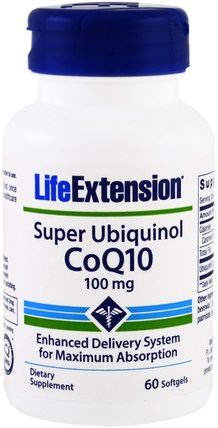 Super Ubiquinol CoQ10, 100 mg, 60 Softgels by Life Extension, 補充劑，抗氧化劑，泛醇qh，泛醇coq10 HK 香港