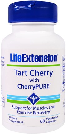 Tart Cherry Extract With CherryPure, 60 Veggie Caps by Life Extension, 補品，水果提取物，櫻桃（水果黑野） HK 香港