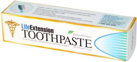 Toothpaste, Natural Mint Flavor, 4 oz (113.4 g) by Life Extension, 洗澡，美容，牙膏 HK 香港