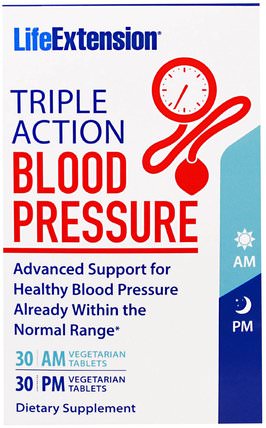 Triple Action Blood Pressure, AM/PM, 60 Veggie Caps by Life Extension, 健康，血壓 HK 香港
