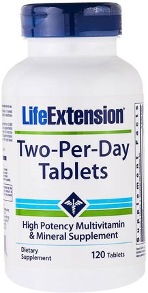Two-Per-Day Tablets, 120 Tablets by Life Extension, 維生素，多種維生素，礦物質 HK 香港