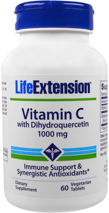Vitamin C with Dihydroquercetin, 1000 mg, 60 Veggie Tabs by Life Extension, 維生素，維生素c HK 香港