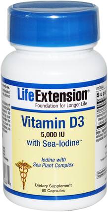 Vitamin D3, 5.000 IU, 60 Capsules by Life Extension, 維生素，維生素D3 HK 香港