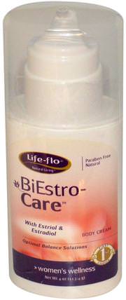 Bi-Estro Care Body Cream, 4 oz (113.4 g) by Life Flo Health, 健康，女性，黃體酮霜產品，更年期 HK 香港