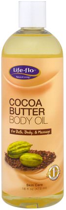 Cocoa Butter Body Oil, 16 fl oz (473 ml) by Life Flo Health, 健康，皮膚 HK 香港
