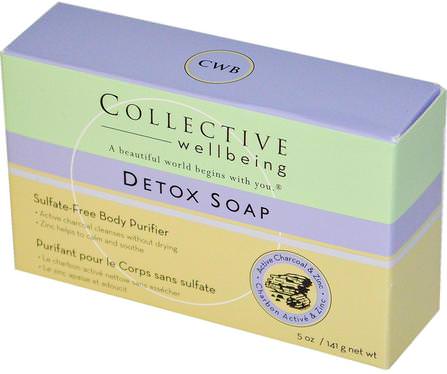 Collective Wellbeing, Detox Soap, 5 oz (141 g) by Life Flo Health, 美容，面部護理 HK 香港
