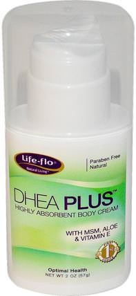 DHEA Plus, Highly Absorbent Body Cream, 2 oz (57 g) by Life Flo Health, 補充劑，dhea，潤膚露 HK 香港