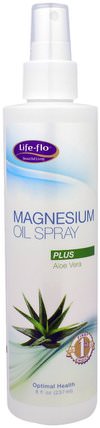 Life-Flor, Magnesium Oil Spray, Plus Aloe Vera, 8 fl oz (237 ml) by Life Flo Health, 補充劑，礦物質，氯化鎂 HK 香港