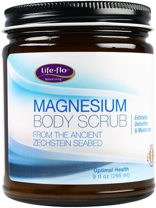 Magnesium Body Scrub, 9 fl oz (266 ml) by Life Flo Health, 補品，礦物質，氯化鎂，沐浴，美容，身體磨砂 HK 香港