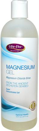 Magnesium Gel, 16 fl oz (473 ml) by Life Flo Health, 補充劑，礦物質，鎂，液體氯化鎂 HK 香港