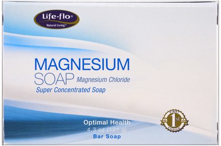Magnesium Soap, Magnesium Chloride, Super Concentrated Bar Soap, 4.3 oz (121 g) by Life Flo Health, 健康 HK 香港