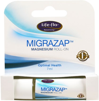 Migrazap Magnesium Roll-On, 7 ml by Life Flo Health, 健康，頭痛，補品，礦物質，氯化鎂 HK 香港