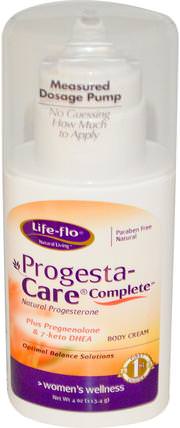 Progesta-Care Complete, 4 oz (113.4 g) by Life Flo Health, 健康，女性，孕激素霜產品，補充劑，孕烯醇酮 HK 香港