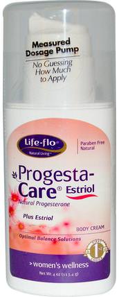 Progesta-Care Estriol, Body Cream, 4 oz (113.4 g) by Life Flo Health, 健康，女性，黃體酮霜產品 HK 香港