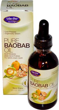 Pure Baobab Oil, Skin Care, 2 fl oz (60 ml) by Life Flo Health, 健康，皮膚，按摩油，沐浴，美容，頭髮，頭皮 HK 香港