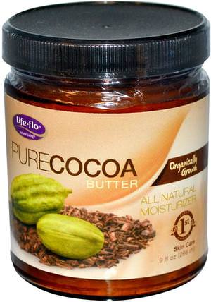 Pure Cocoa Butter, 9 fl oz (266 ml) by Life Flo Health, 健康，皮膚，可可脂，妊娠紋疤痕 HK 香港