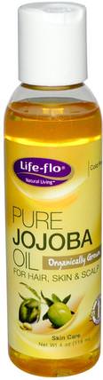 Pure Jojoba Oil, Skin Care, 4 oz (118 ml) by Life Flo Health, 健康，皮膚，荷荷巴油，按摩油 HK 香港