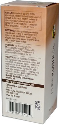 Pure Kukui Oil, Skin Care, 4 fl oz (118.3 ml) by Life Flo Health, 健康，皮膚，按摩油 HK 香港
