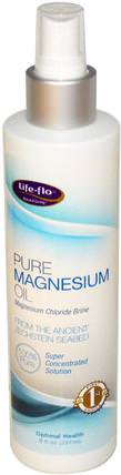 Pure Magnesium Oil, 8 oz (237 ml) by Life Flo Health, 補充劑，礦物質，氯化鎂 HK 香港