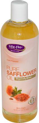 Pure Safflower Oil, Skin Care, 16 fl oz (473 ml) by Life Flo Health, 健康，皮膚，按摩油，補充劑，紅花油 HK 香港