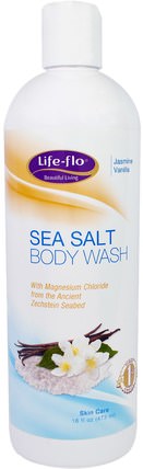 Sea Salt Body Wash, Jasmine Vanilla, 16 fl oz (473 ml) by Life Flo Health, 洗澡，美容，沐浴露 HK 香港