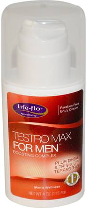 Testro Max for Men, Boosting Complex, 4 oz (113.4 g) by Life Flo Health, 健康，男性，睾丸激素凝膠和麵霜，補品，dhea HK 香港