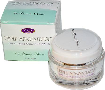 Triple Advantage, Radiant Skin, 1.7 oz (48 g) by Life Flo Health, 健康，女性，α硫辛酸乳膏，乳霜，乳液 HK 香港