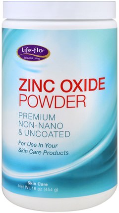 Zinc Oxide Powder, Premium Non-Nano & Uncoated, 16 oz (454 g) by Life Flo Health, 健康，皮膚 HK 香港