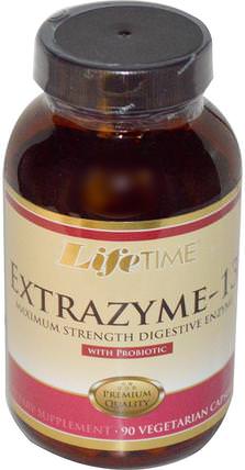 Extrazyme-13, with Probiotic, 90 Veggie Caps by Life Time, 健康，消化酶，嗜酸菌和消化助劑 HK 香港