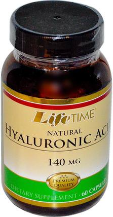 Natural Hyaluronic Acid, 140 mg, 60 Capsules by Life Time, 健康，骨骼，骨質疏鬆症，關節健康，美容，抗衰老，透明質酸 HK 香港