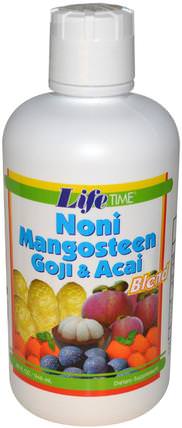 Noni Mangosteen Goji & Acai Blend, 32 fl oz (946 ml) by Life Time, 草藥，諾麗果汁提取物，咖啡茶和飲料，果汁 HK 香港