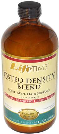 Osteo Density Blend, Natural Raspberry Cream Flavor, 16 fl oz (473 ml) by Life Time, 補品，礦物質，液體礦物質，健康，骨骼，骨質疏鬆症 HK 香港
