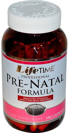 Professional Pre-Natal Formula, 180 Capsules by Life Time, 維生素，多種維生素 HK 香港
