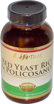 Red Yeast Rice & Policosanol, 60 Veggie Caps by Life Time, 補充劑，紅曲米，多廿烷醇 HK 香港