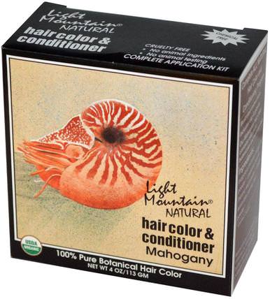 Natural Hair Color and Conditioner, Mahogany, 4 oz (113 g) by Light Mountain, 健康 HK 香港