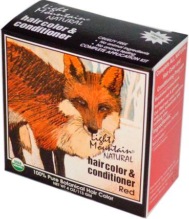 Organic Natural Hair Color & Conditioner, Red, 4 oz (113 g) by Light Mountain, 健康 HK 香港