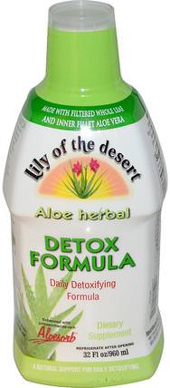 Aloe Herbal, Detox Formula, 32 fl oz (960 ml) by Lily of the Desert, 補充劑，蘆薈，蘆薈液 HK 香港