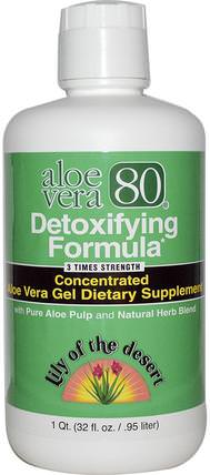 Aloe Vera 80, Detoxifying Formula, 32 fl oz (.95 l) by Lily of the Desert, 補充劑，蘆薈，蘆薈液，健康 HK 香港