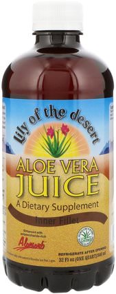 Aloe Vera Juice, Inner Fillet, 32 fl oz (946 ml) by Lily of the Desert, 補充劑，蘆薈，蘆薈液，食品，咖啡茶和飲料，果汁 HK 香港
