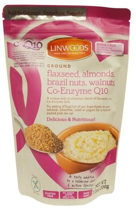 Ground Flaxseed, Almonds, Brazil Nuts, Walnuts, Co-Enzyme Q10, 7.1 oz (200 g) by Linwoods, 補充劑，亞麻籽，亞麻粉 HK 香港