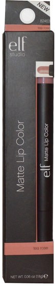 嘴唇 - E.L.F. Cosmetics, Studio Matte Lip Color, Tea Rose, 0.06 oz (1.8 g)