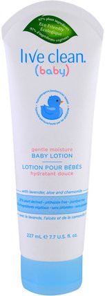 Baby, Gentle Moisture, Baby Lotion, 7.7 fl oz. (227 ml) by Live Clean, 兒童健康，皮膚護理 HK 香港
