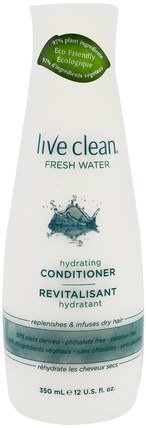 Hydrating Conditioner, Fresh Water, 12 fl oz (350 ml) by Live Clean, 洗澡，美容，頭髮，頭皮 HK 香港
